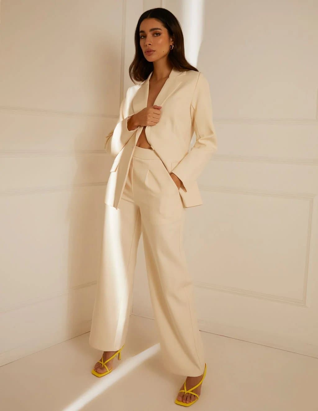 Blue Vanilla Wide Leg Suit Trousers