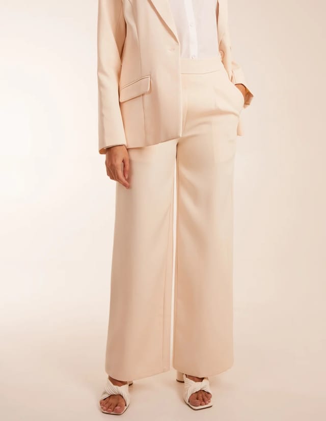 Blue Vanilla Wide Leg Suit Trousers - 2