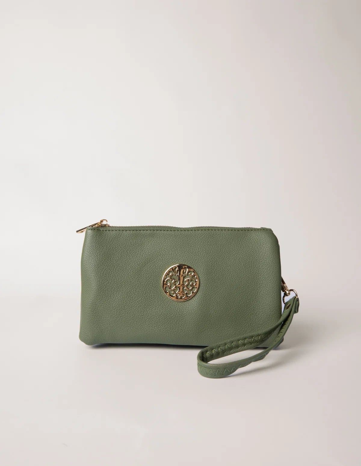 Blue Vanilla Detailed Zip Up Purse With Detachable Strap