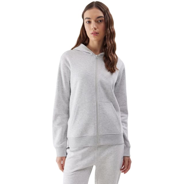 4F 4F Women's WSS24TSWSF0956 Full Zip Hoodie in Grey - 3