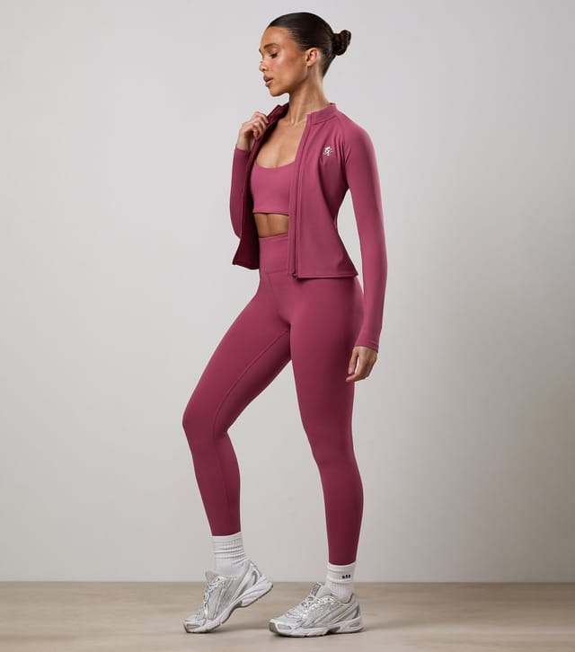 Gym King Women's Light Burgundy 365 Funnel Neck Zipped Sweatshirt Gym King New Look - 2