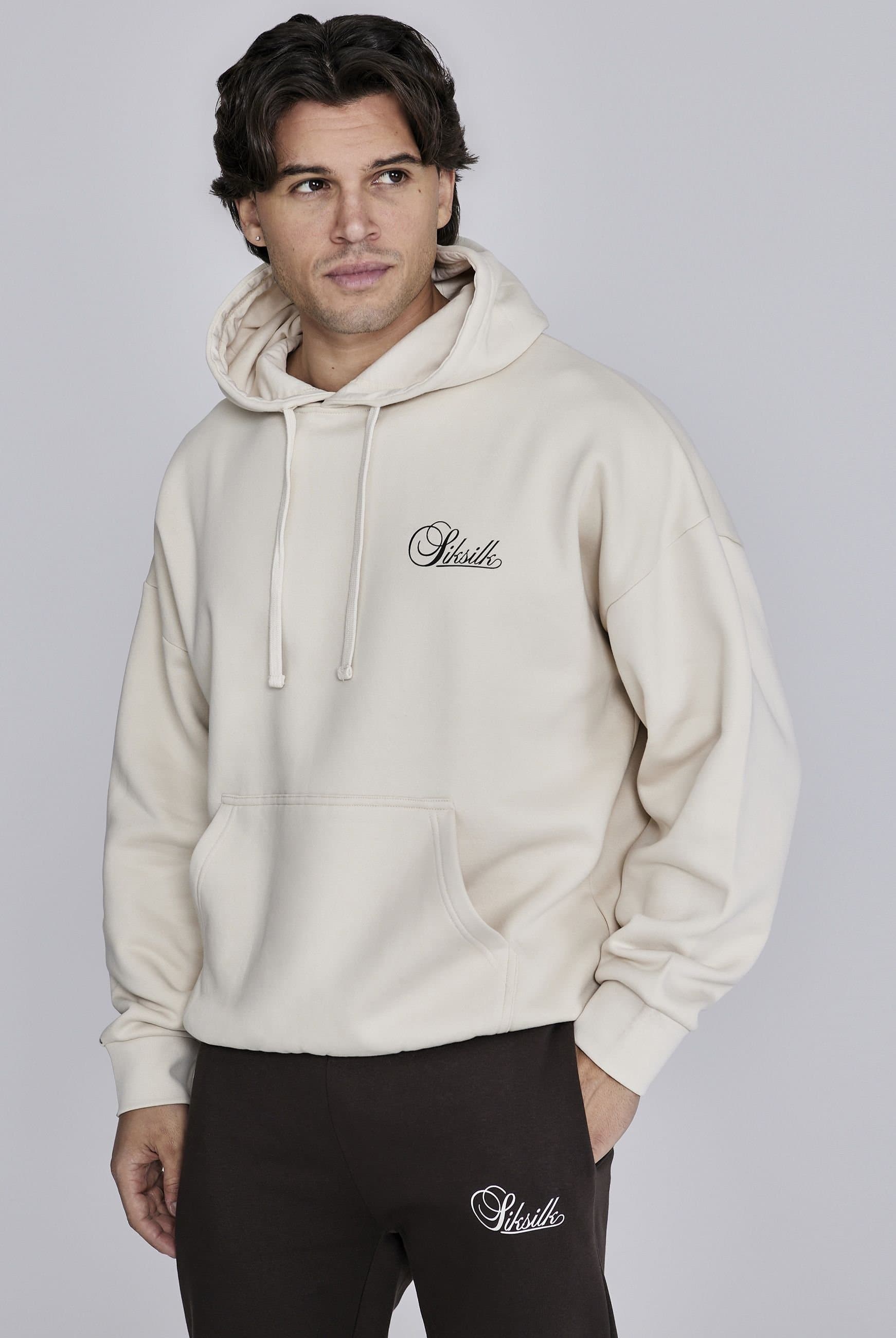 SikSilk SikSilk Men's Essentials Hoodie in Ecru