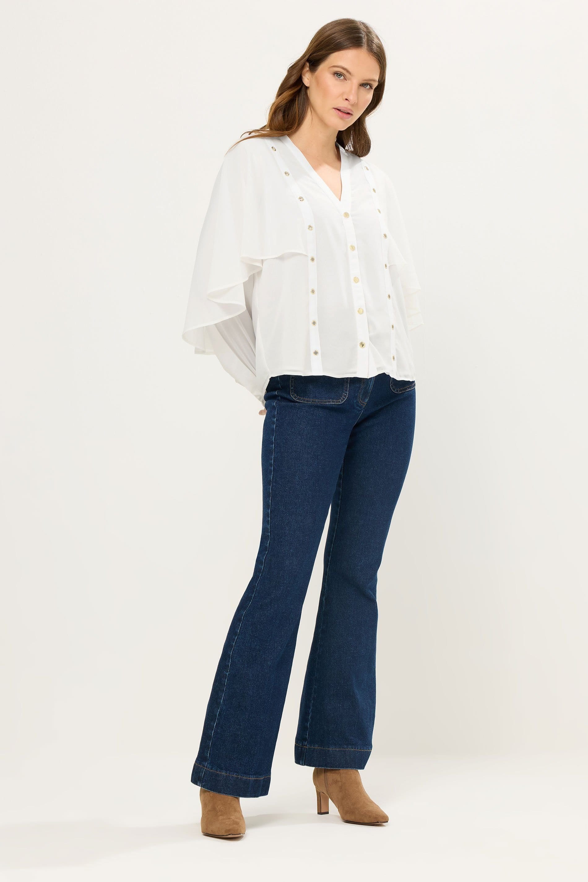 Star By Julien Macdonald Star by Julien Macdonald Women's Eyelet Cape Blouse in White - 4