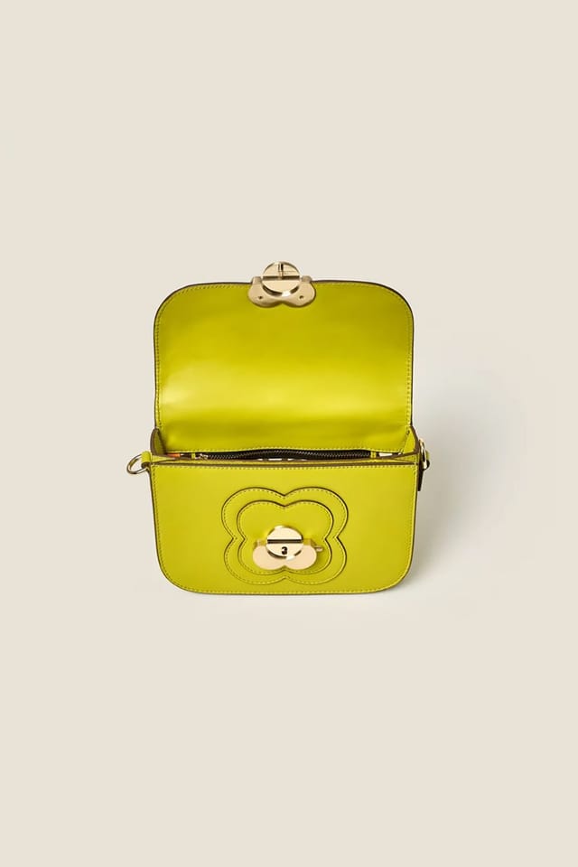 Orla Kiely Orla Kiely Women's Mini Eclipse Leather Crossbody Bag - Chartreuse in Yellow - 3