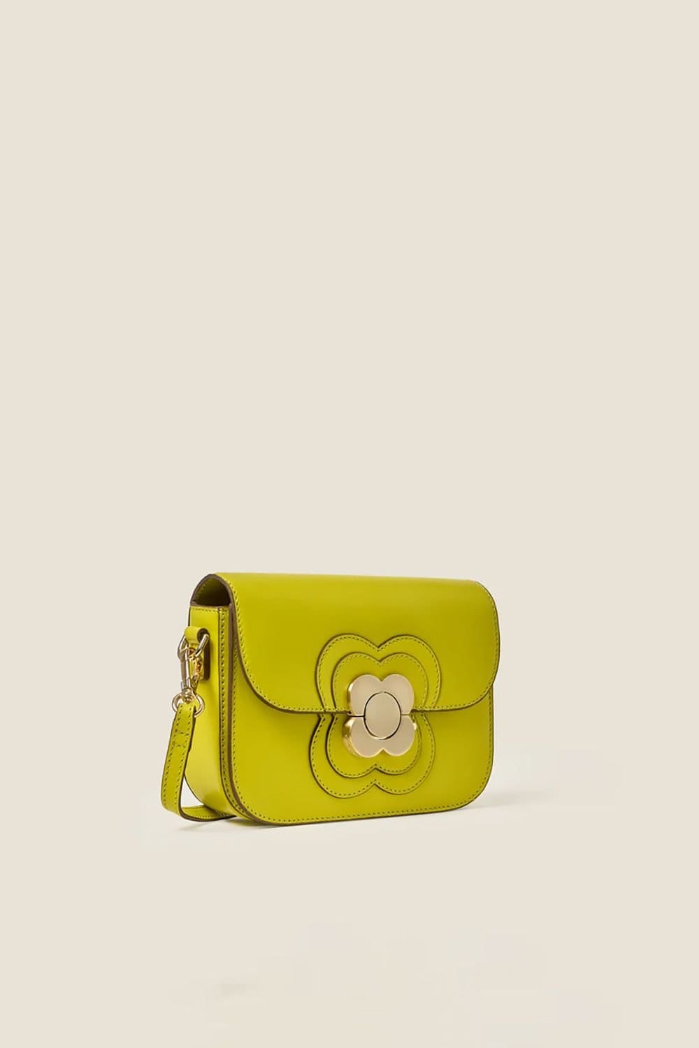 Orla Kiely Orla Kiely Women's Mini Eclipse Leather Crossbody Bag - Chartreuse in Yellow - 4