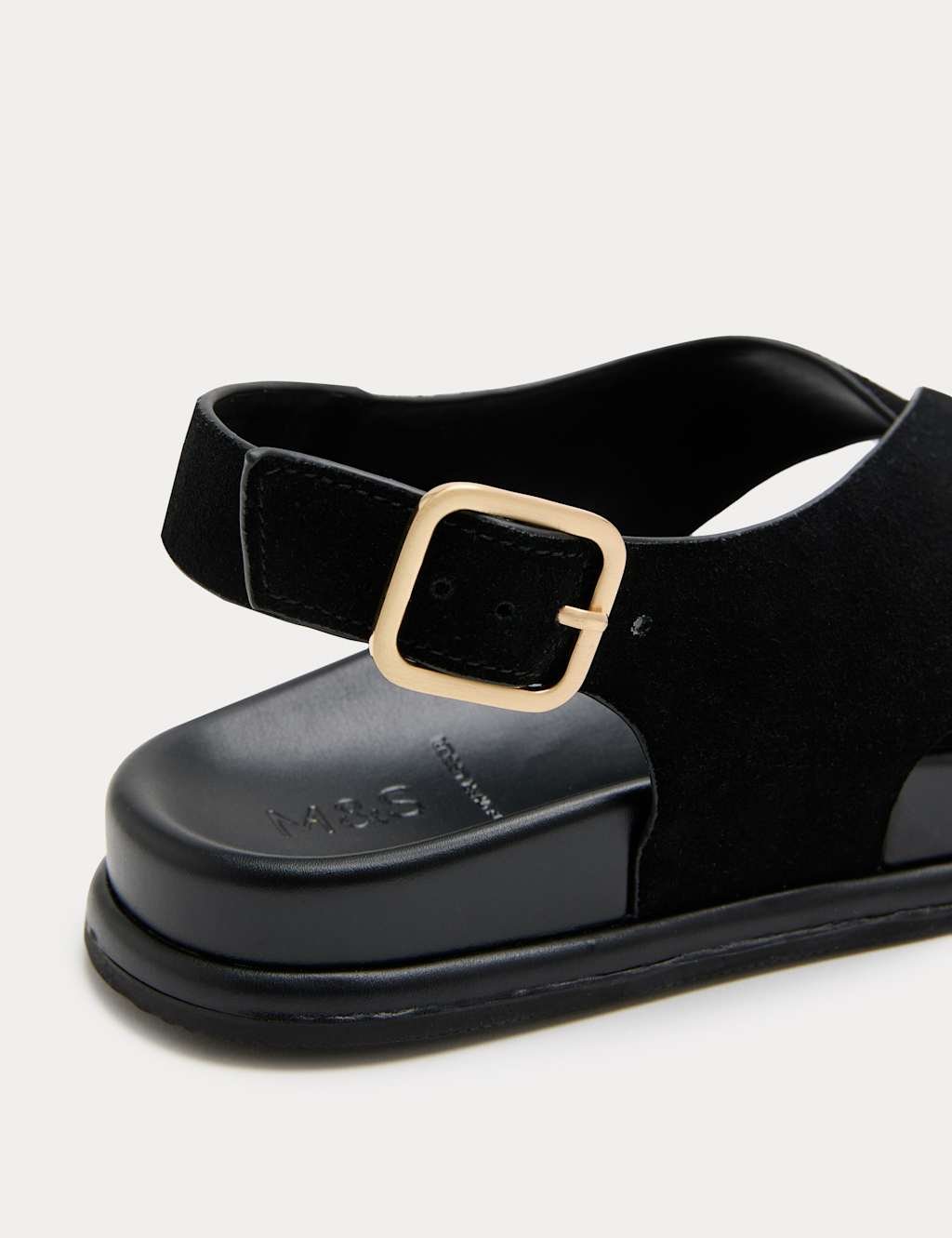 Marks & Spencer M&S Suede Crossover Footbed Sandals Black - 2