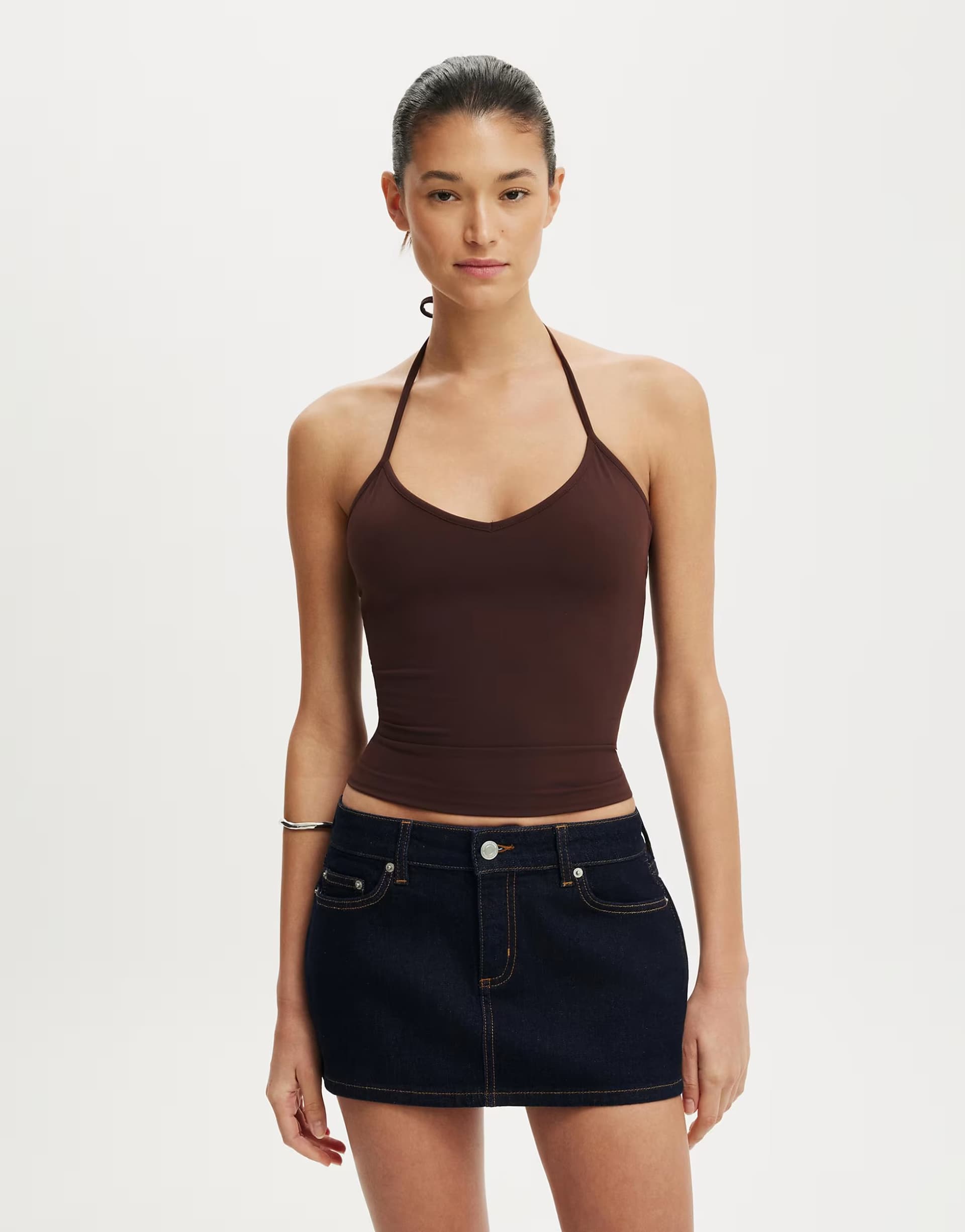 ASOS ASOS Cotton On Micro Low Denim Skirt in Blue