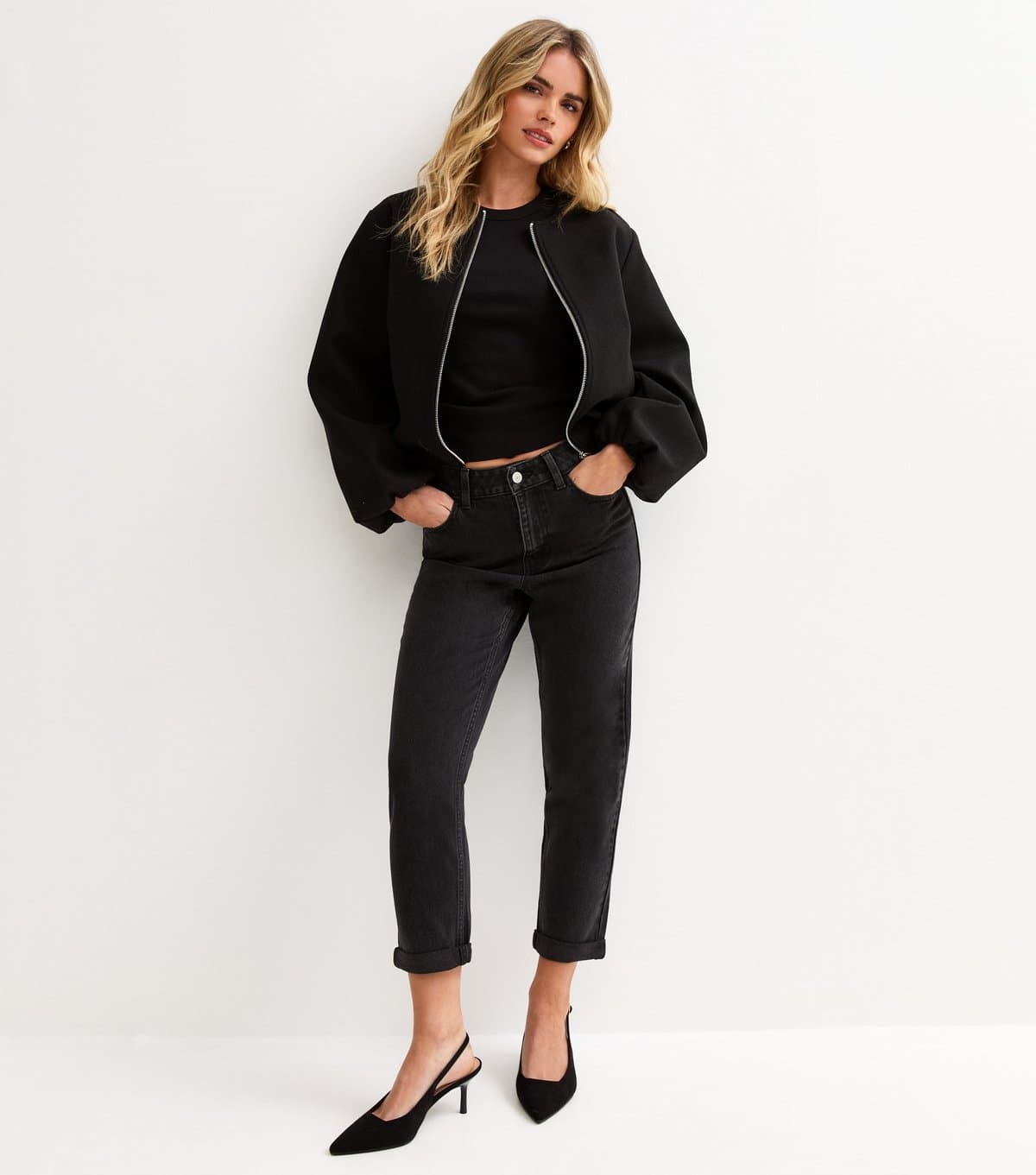 New Look Women's Petite Black Mom Jeans New Look