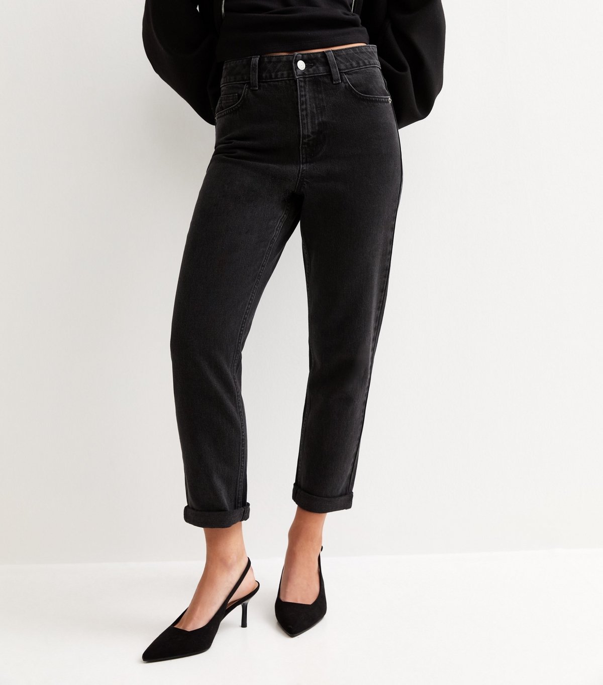 New Look Women's Petite Black Mom Jeans New Look - 2