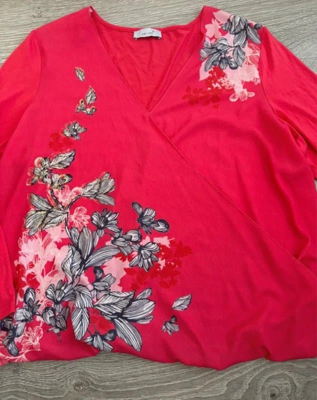 Per Una Per Una chiffon floral blouse top size 22