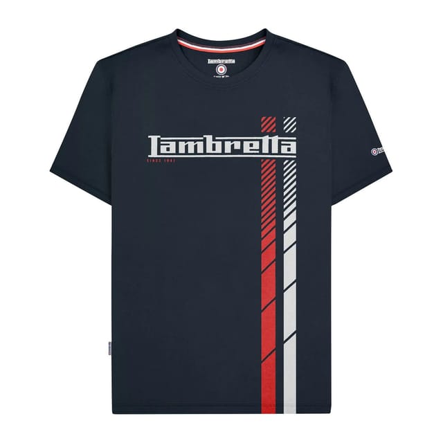Lambretta Lambretta Men's SS25 Racing Stripe T-Shirt in Navy - 2