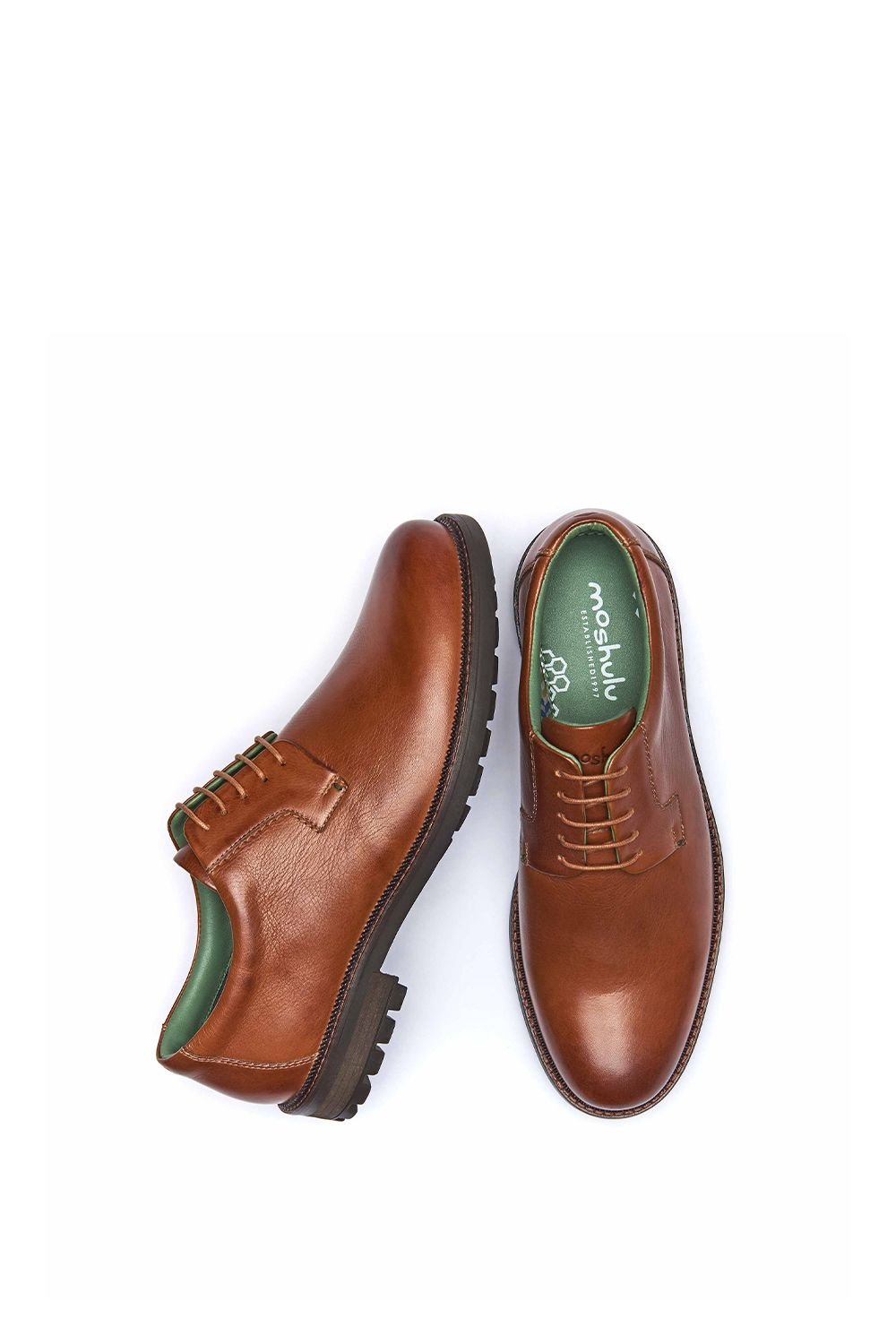 Moshulu Moshulu 'Casella' Men's Leather Derby Shoes in Tan - 2
