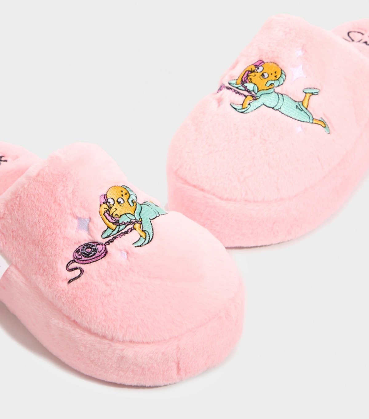 Skinnydip Women's Light Pink The Simpsons Monty Burns Slippers Skinnydip New Look - 2