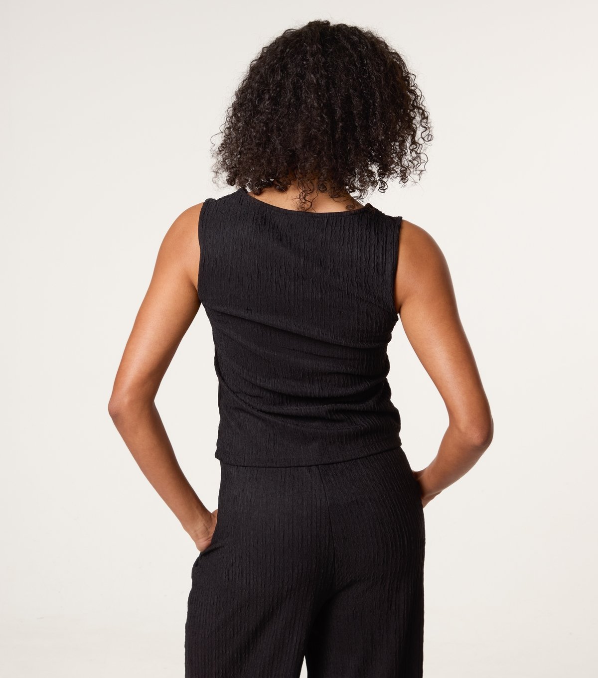 Blue Vanilla Women's Black Textured Waistcoat Blue Vanilla New Look - 4