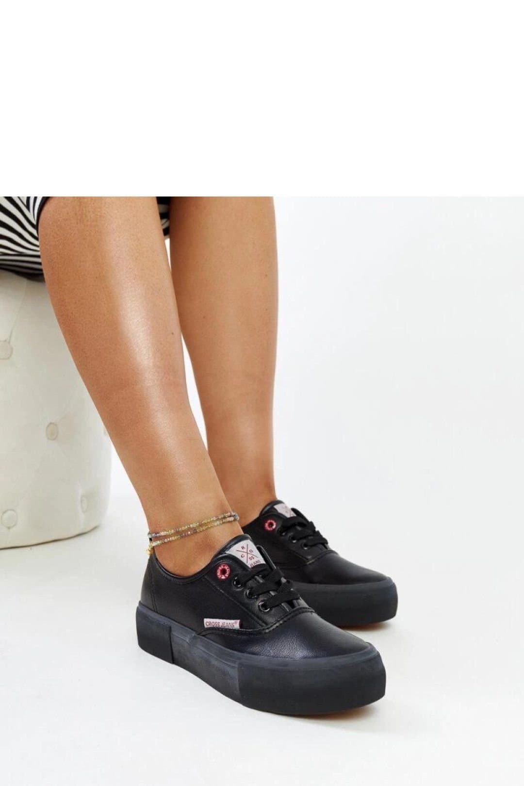 Love Lace Love Lace Women's Cross Jeans Lace Up Sneakers Black Rubber Sole Everyday
