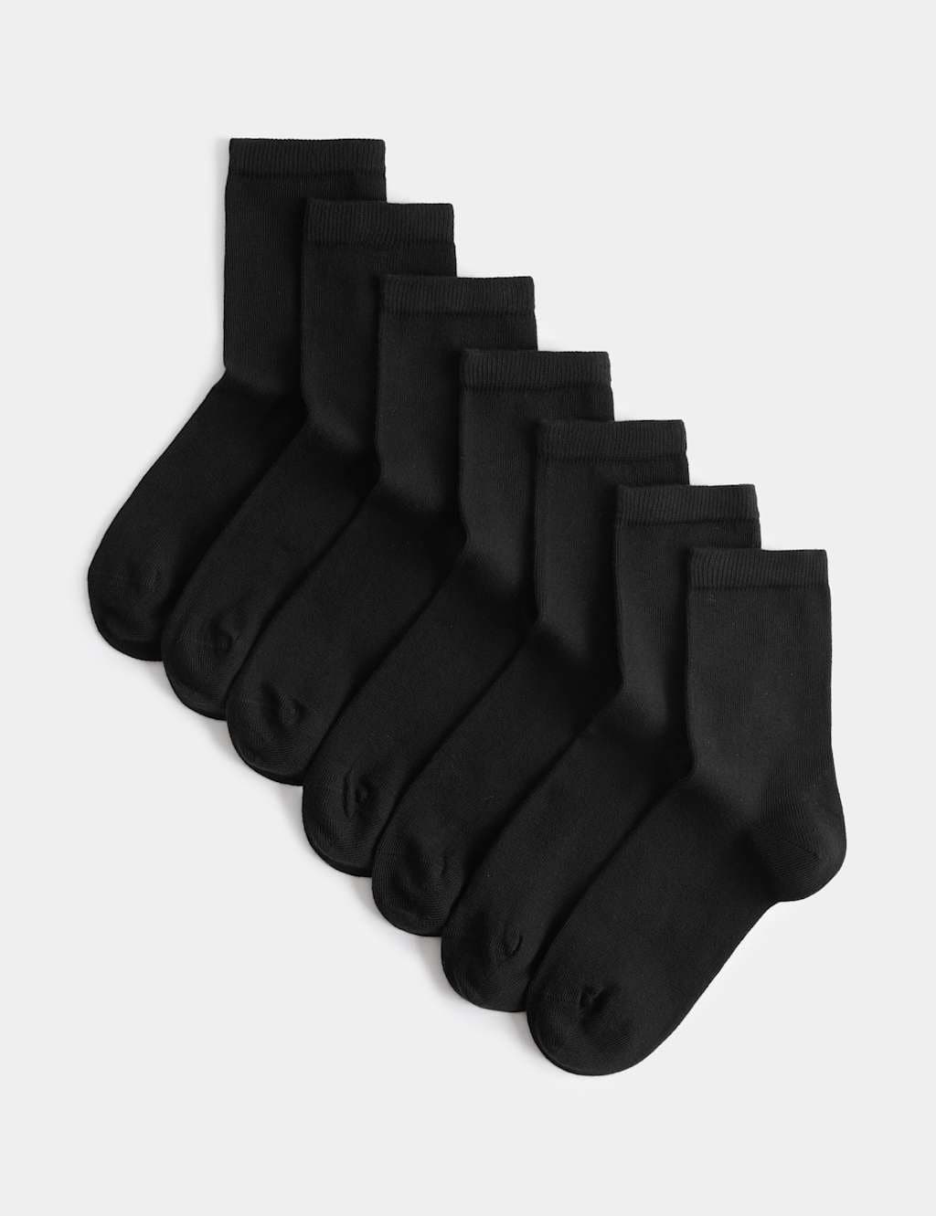 Marks & Spencer M&S 7 Pack School Socks (6 Small-10½ Large) Black