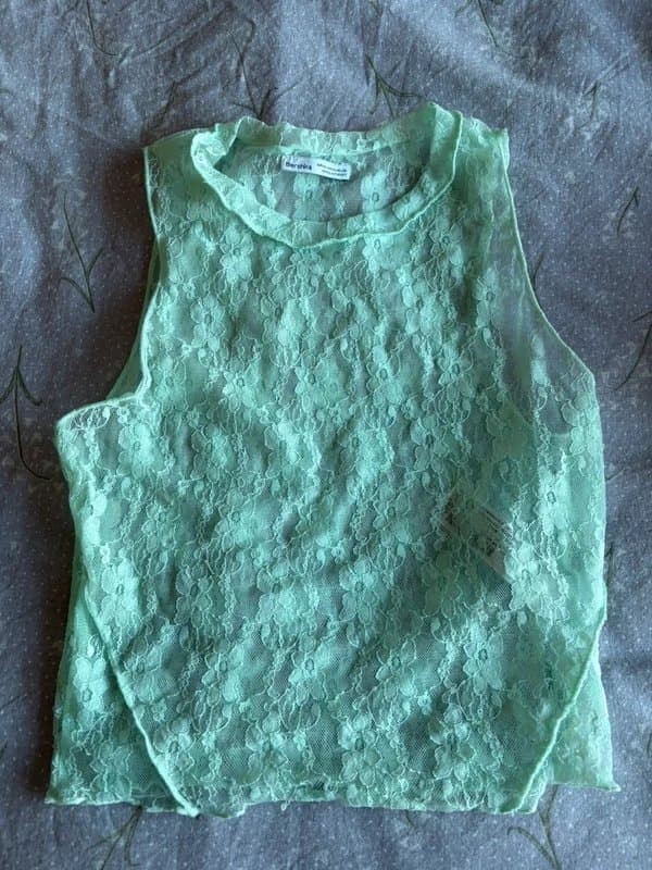 Bershka Bershka lace mint green top size xsmall