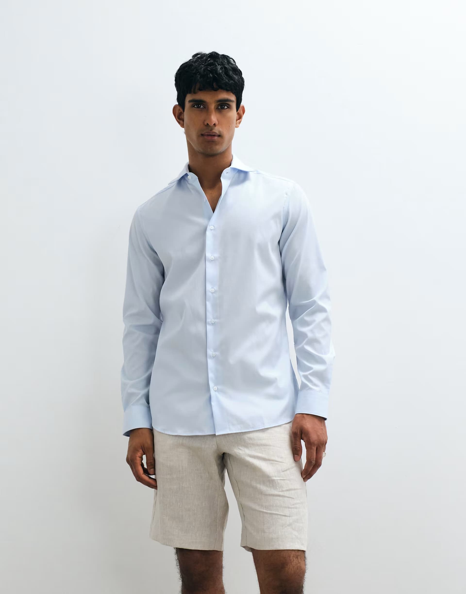 ASOS Mango 100% cotton smart shirt in blue