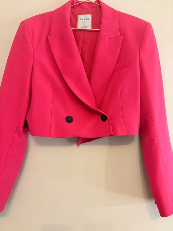Bershka Cropped pink blazer