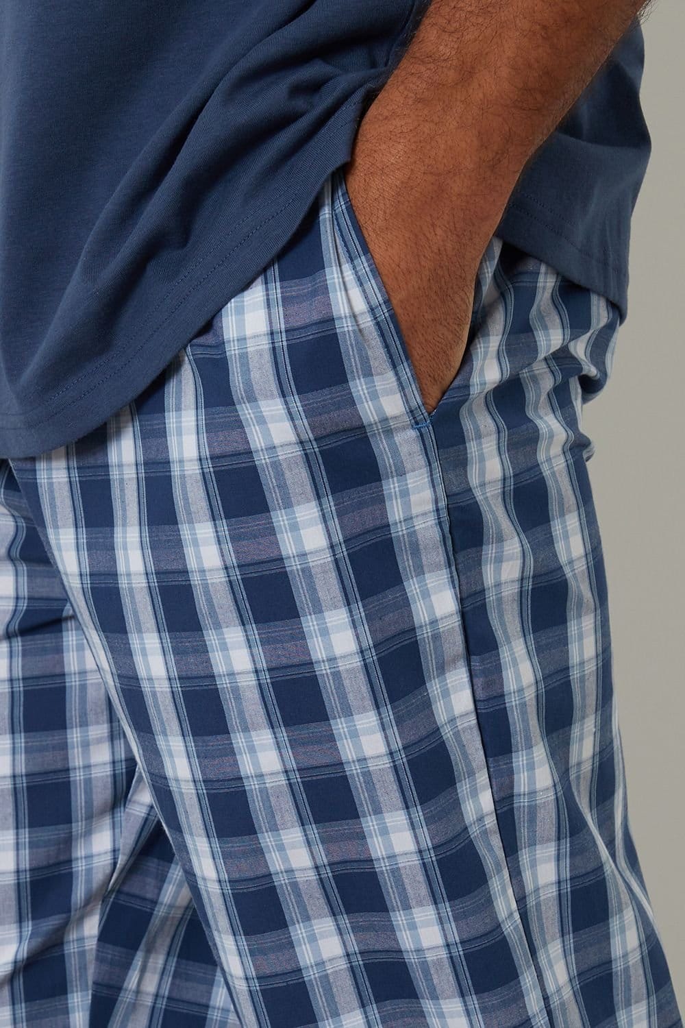 Threadbare Threadbare Men's Check Relaxed Fit Pyjama Set in Blue - 4