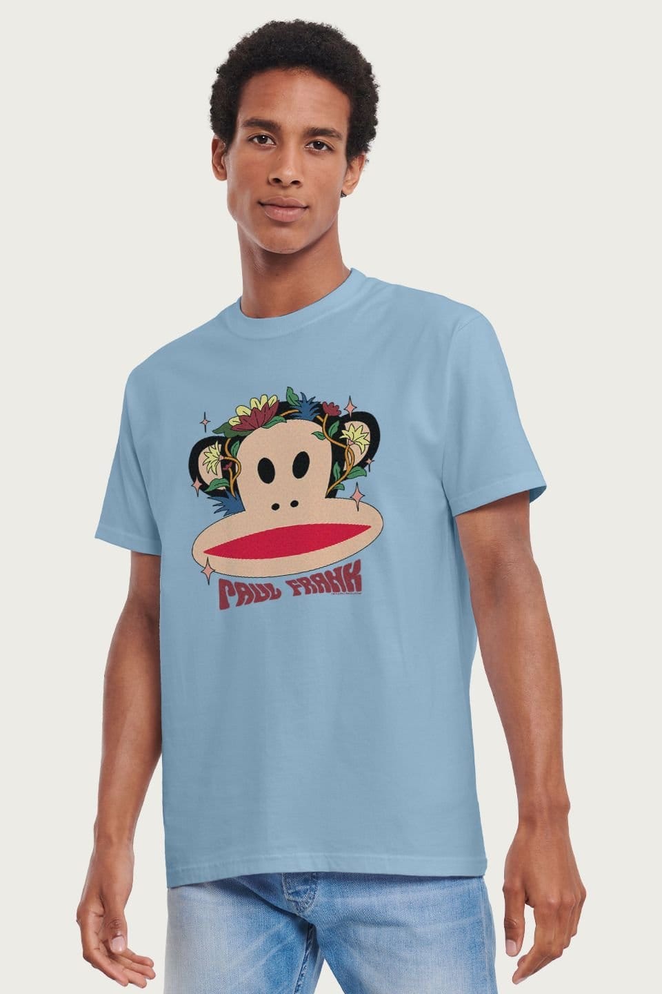 Paul Frank Paul Frank Men's Julius With Wild Flowers T-Shirt in Light Blue - 1