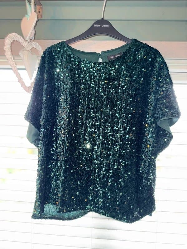 New Look Green sequin top from new look brand new size 14