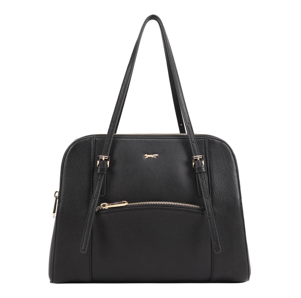 Paul Costelloe Paul Costelloe Women's Rosalie Leather Shoulder Bag in Jet Black - 1