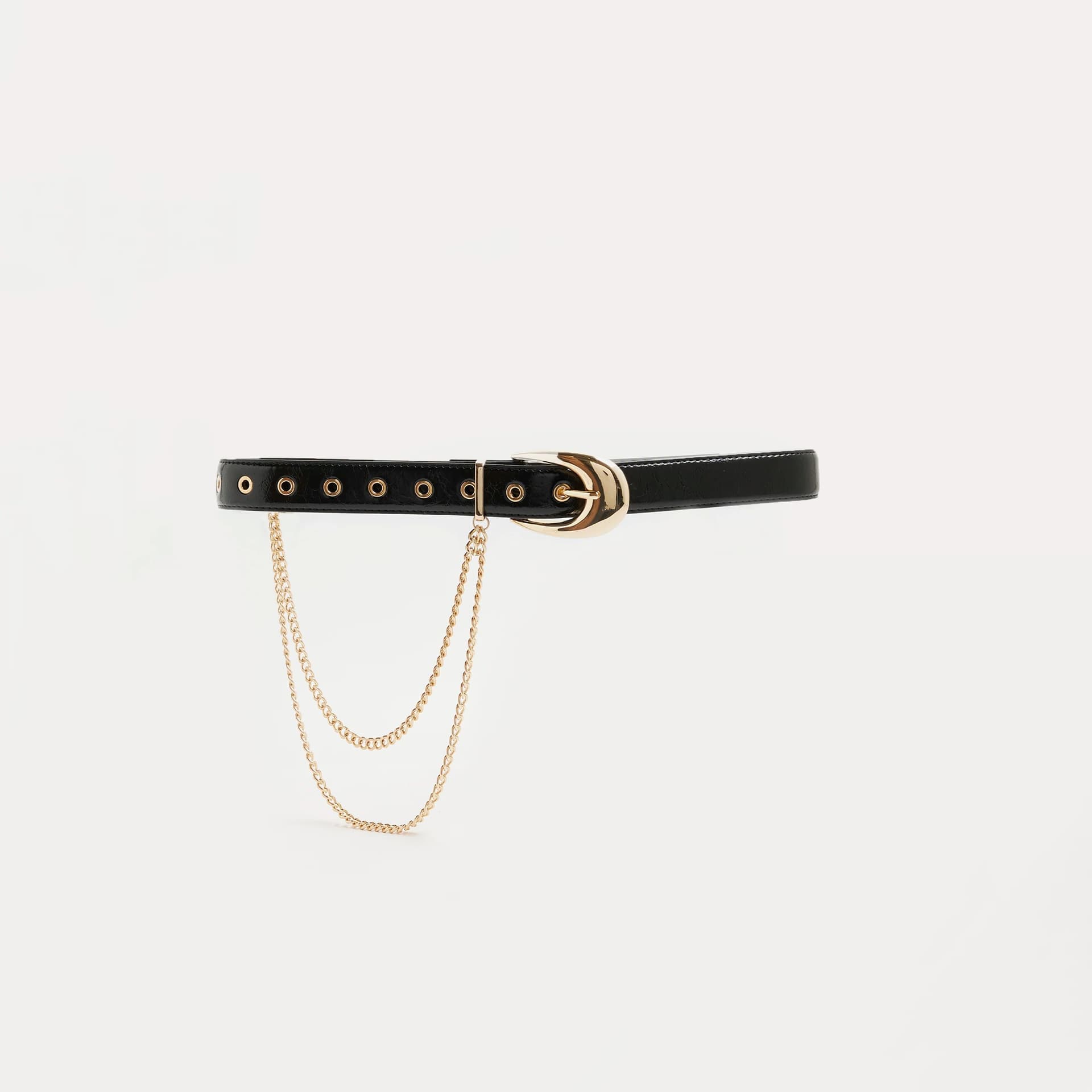 River Island River Island Womens Black Draped Chain Belt