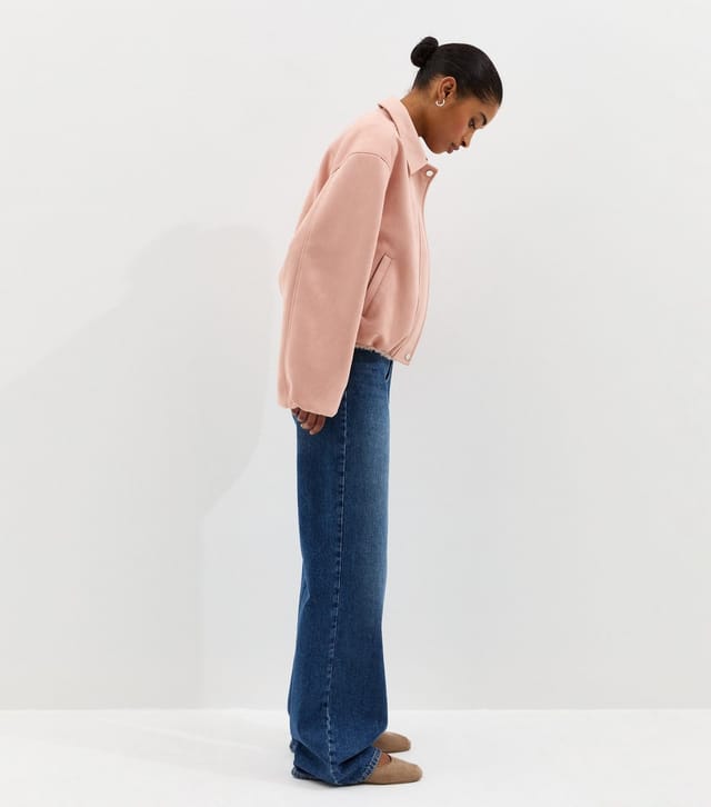 New Look Women's Light Pink Faux Suede Bubble Hem Jacket New Look - 3