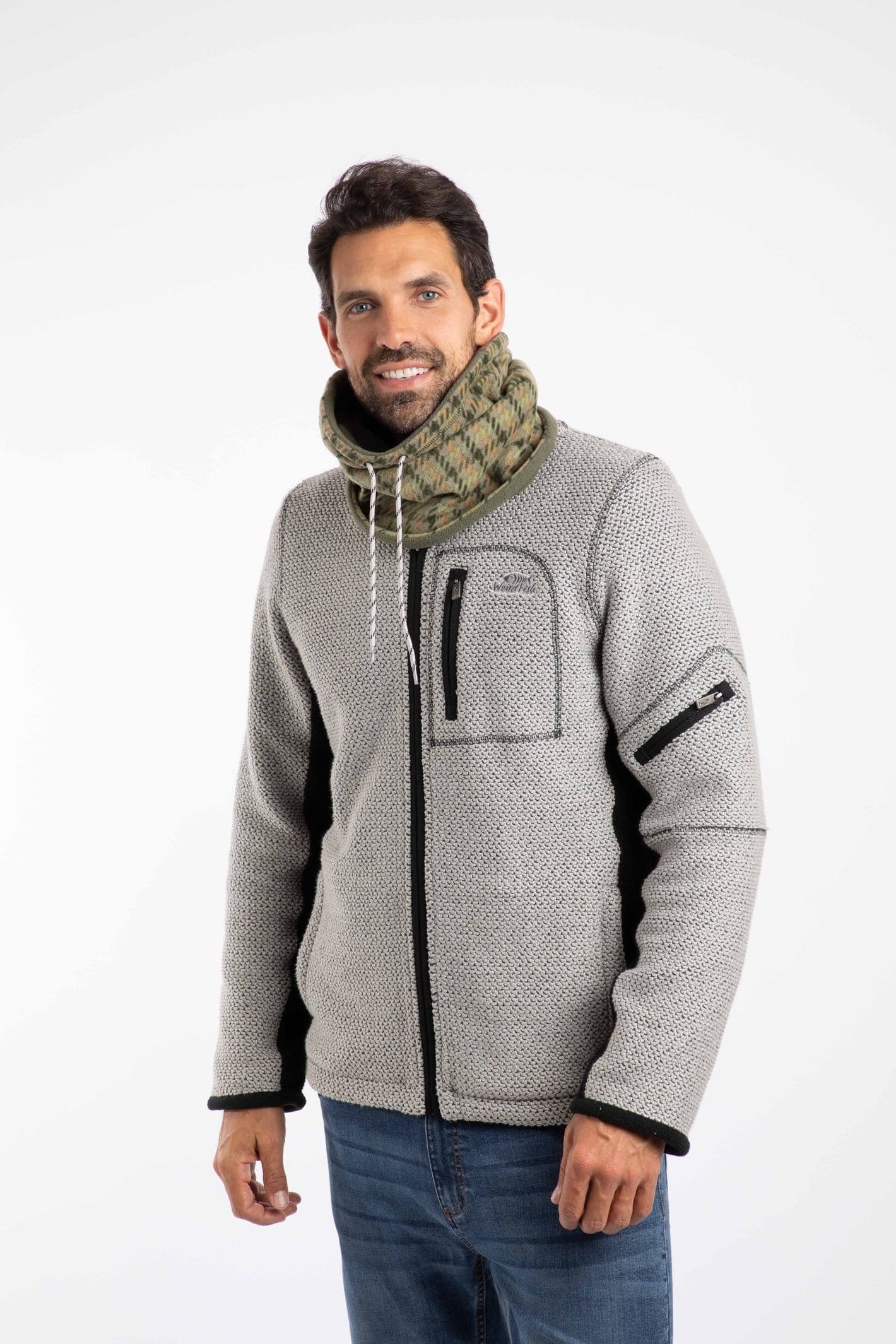 Weird Fish Weird Fish Men's Perth Reversible Fleece Snood in Olive - 4