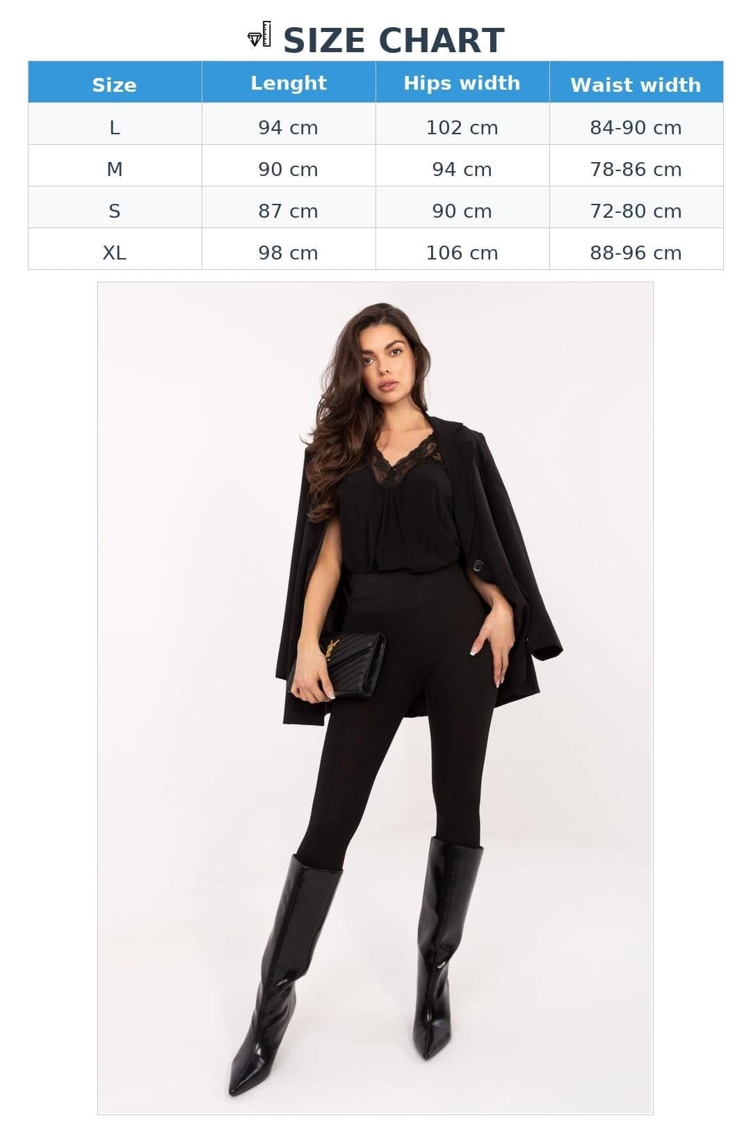 Love Lace Love Lace Women's Long Ribbed High Waisted Tapered Leggings in Black - 4