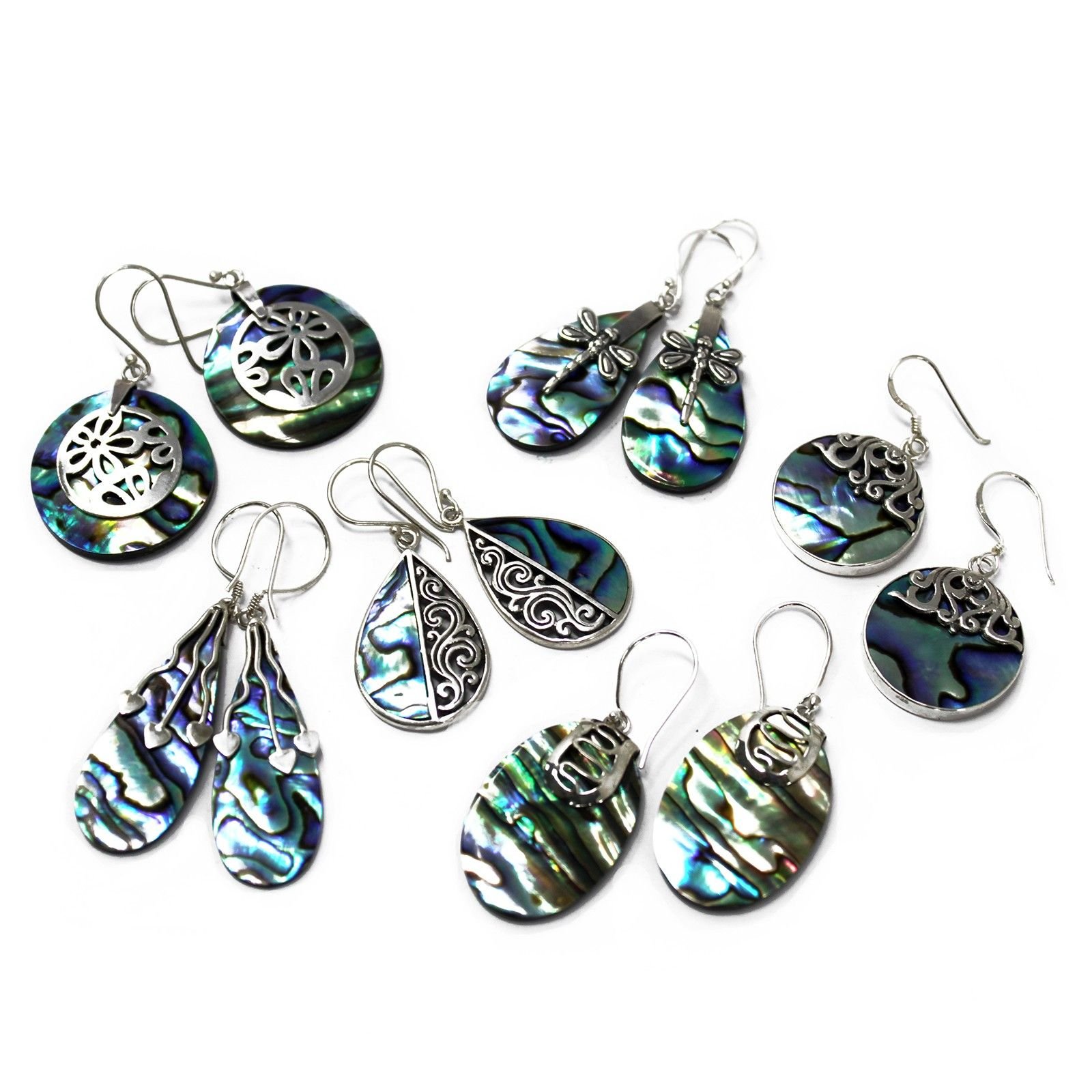 KDMD KDMD Women's Shell & Silver Earrings - Classic Disc - Abalone - 2