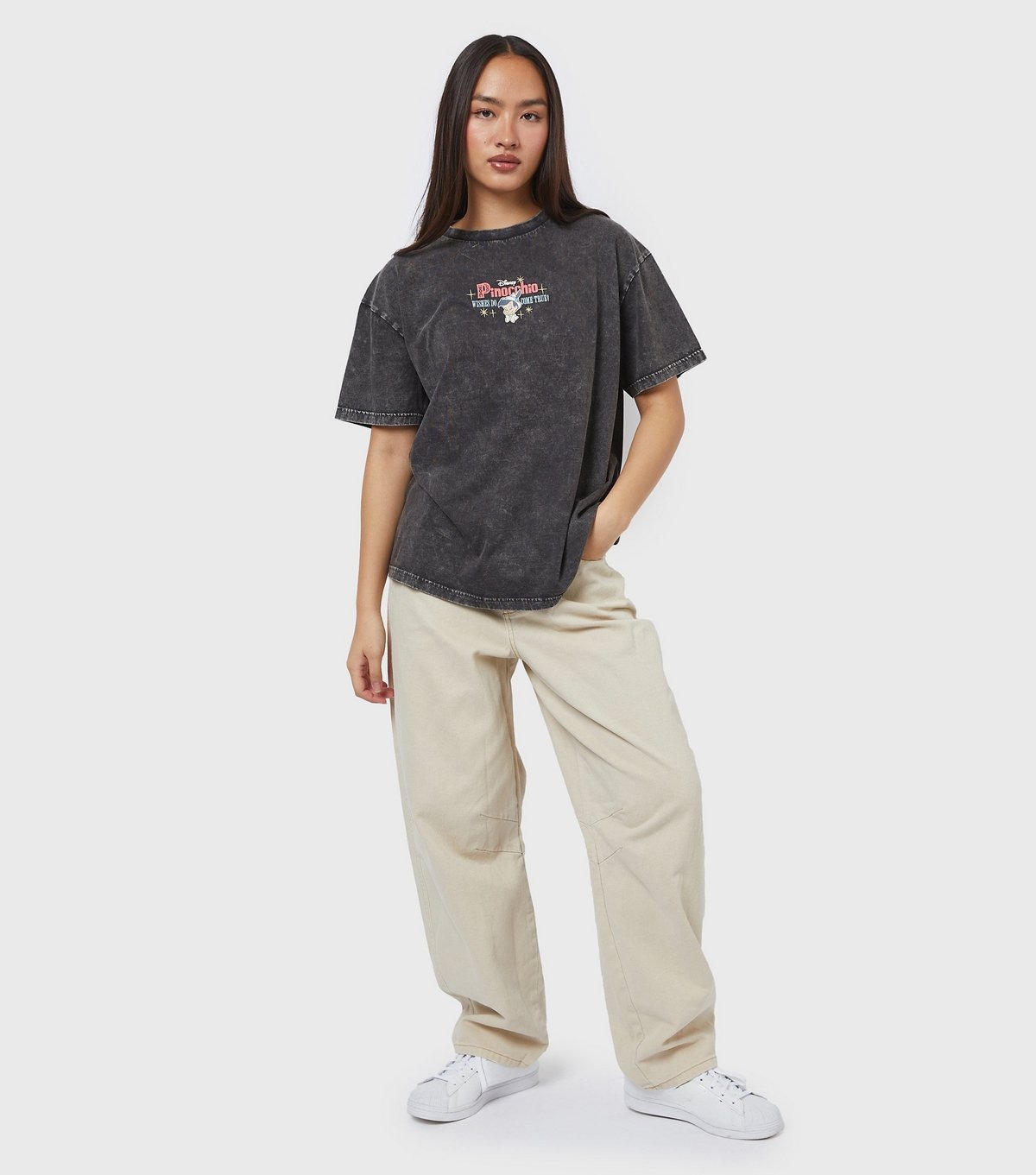 Skinnydip Women's Dark Grey Disney Pinocchio Poster T-Shirt Skinnydip New Look - 2