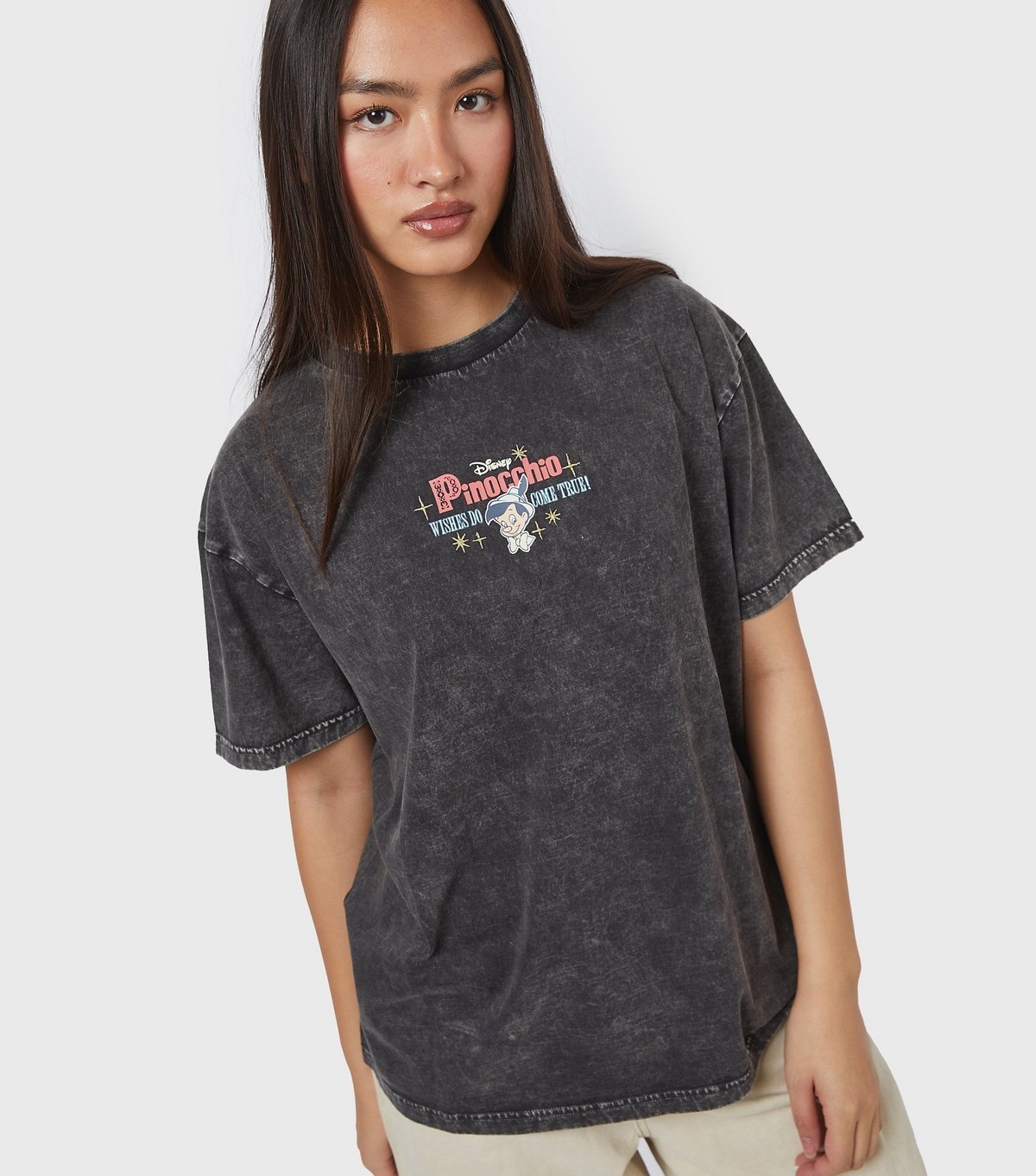 Skinnydip Women's Dark Grey Disney Pinocchio Poster T-Shirt Skinnydip New Look - 3