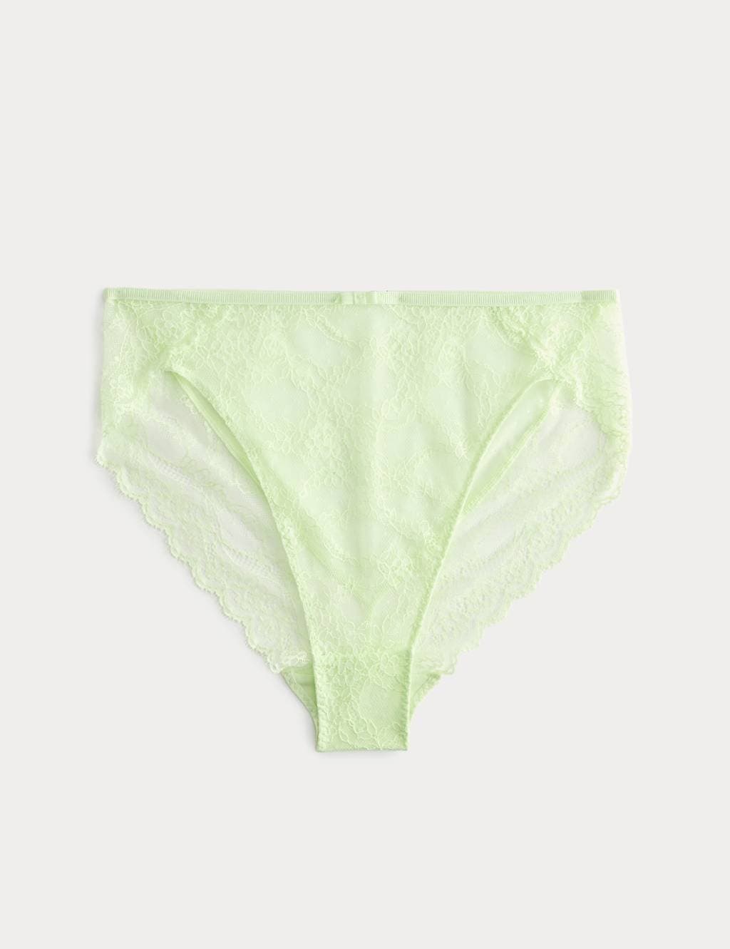 Marks & Spencer M&S Ida Lace High Waisted High Leg Knickers Light Apple
