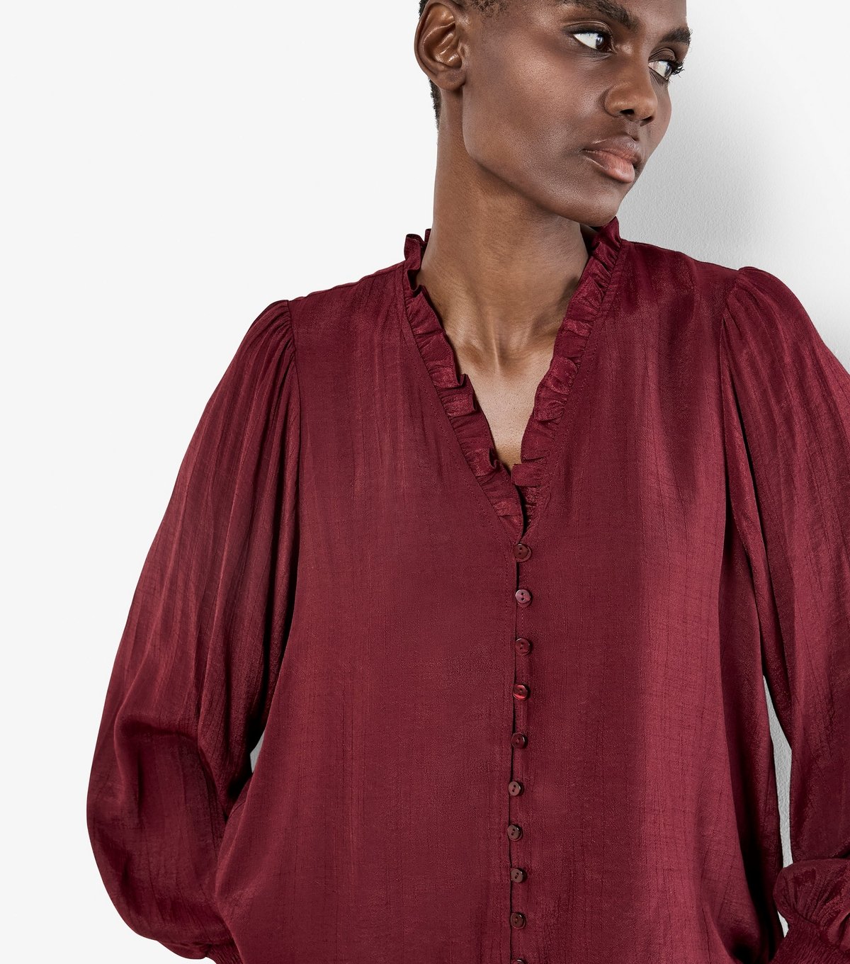Apricot Women's Burgundy Ruffle Smock Boho Blouse Apricot New Look - 4