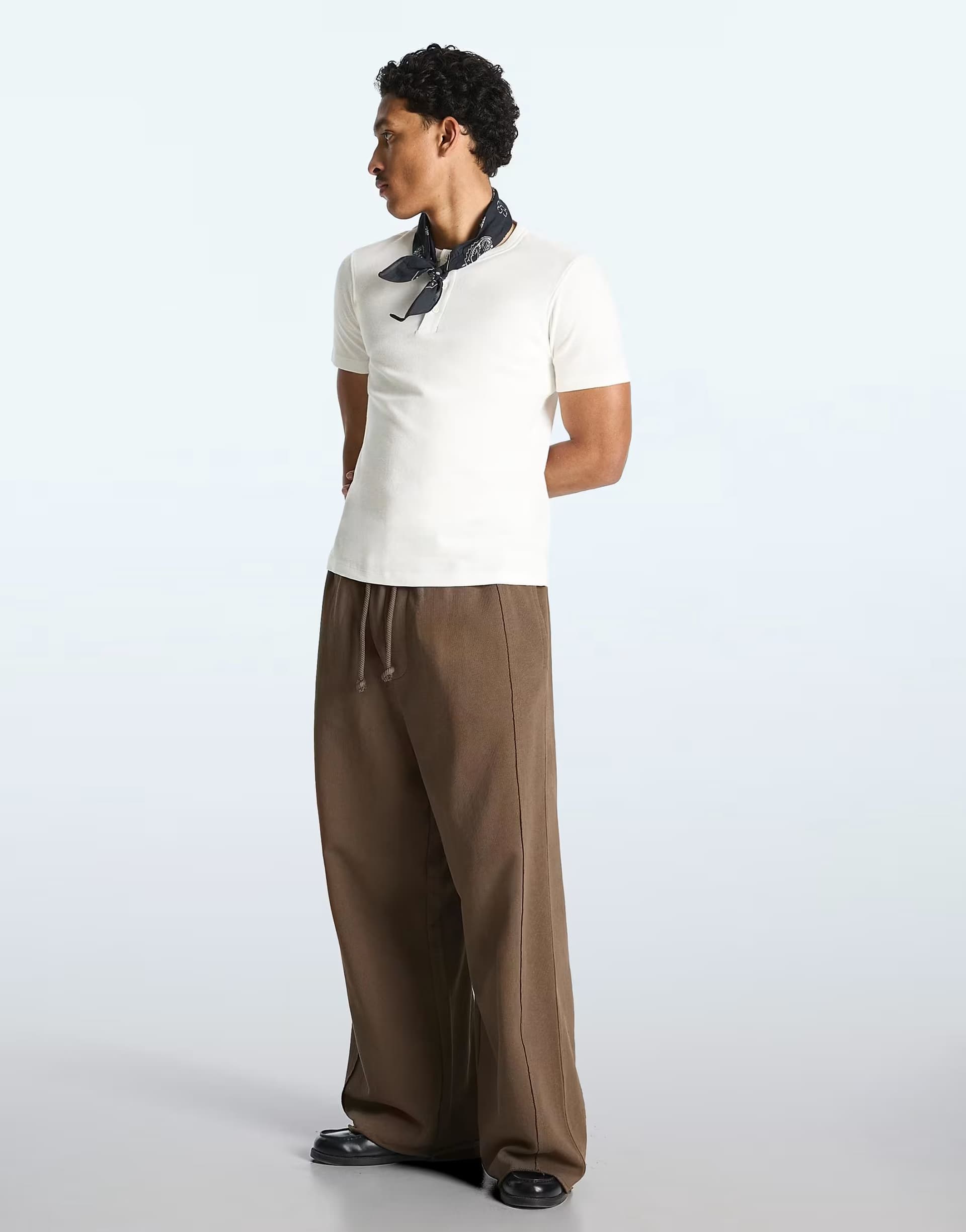 ASOS Bershka Super baggy trousers in brown