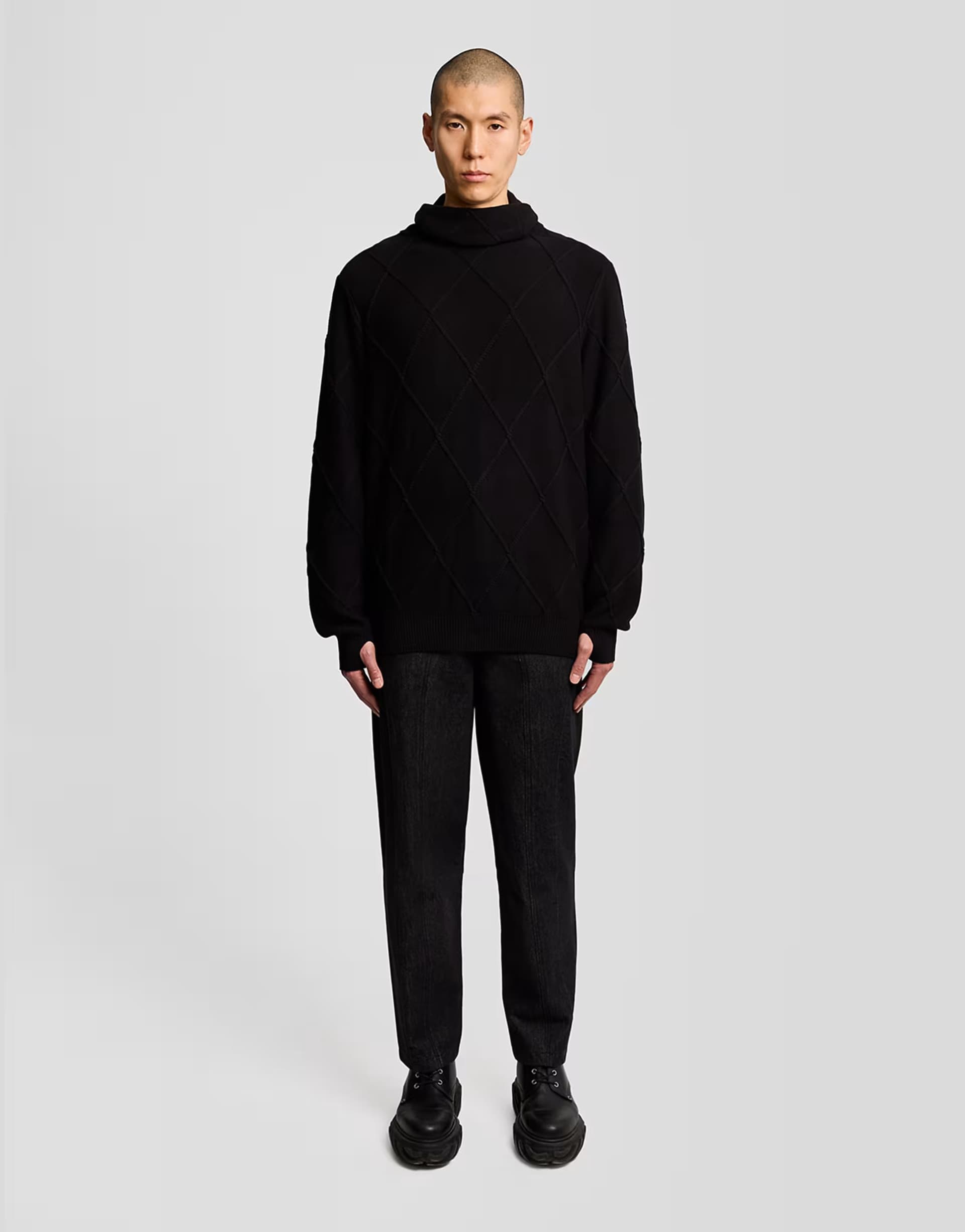 ASOS Lyle & Scott Trousers ls x arun rose denim in z865 jet black