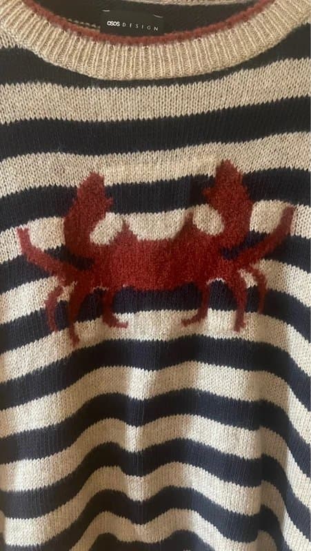 ASOS Crab striped Knitted Top ASOS