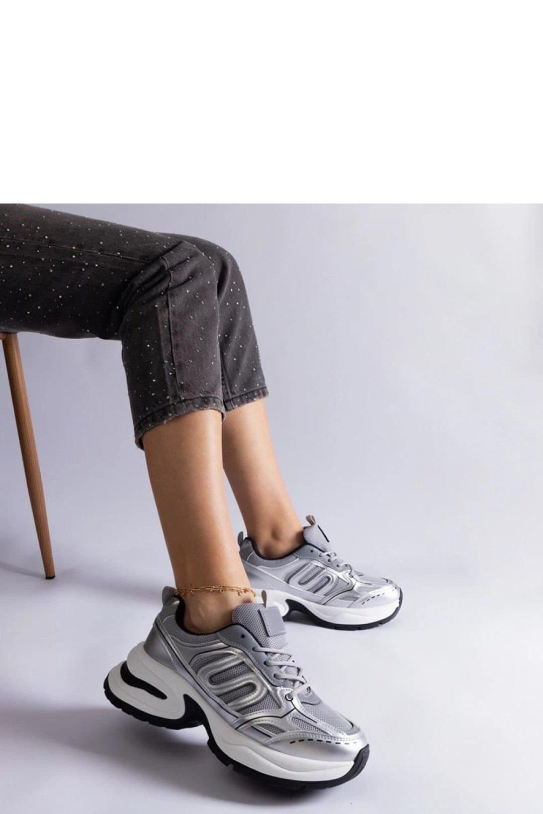 Love Lace Love Lace Women's Sporty Lace Up Sneakers with Black Rubber Sole Comfort Fit in Grey