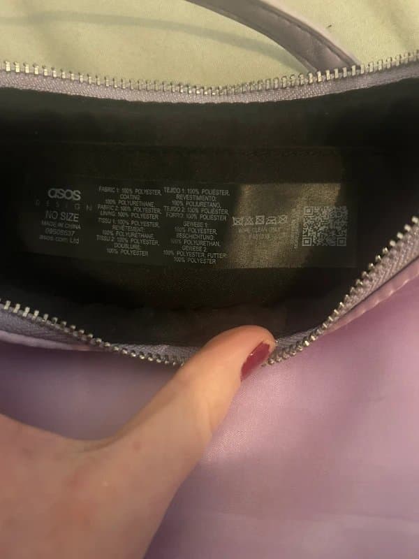 ASOS light purple silky shoulder bag