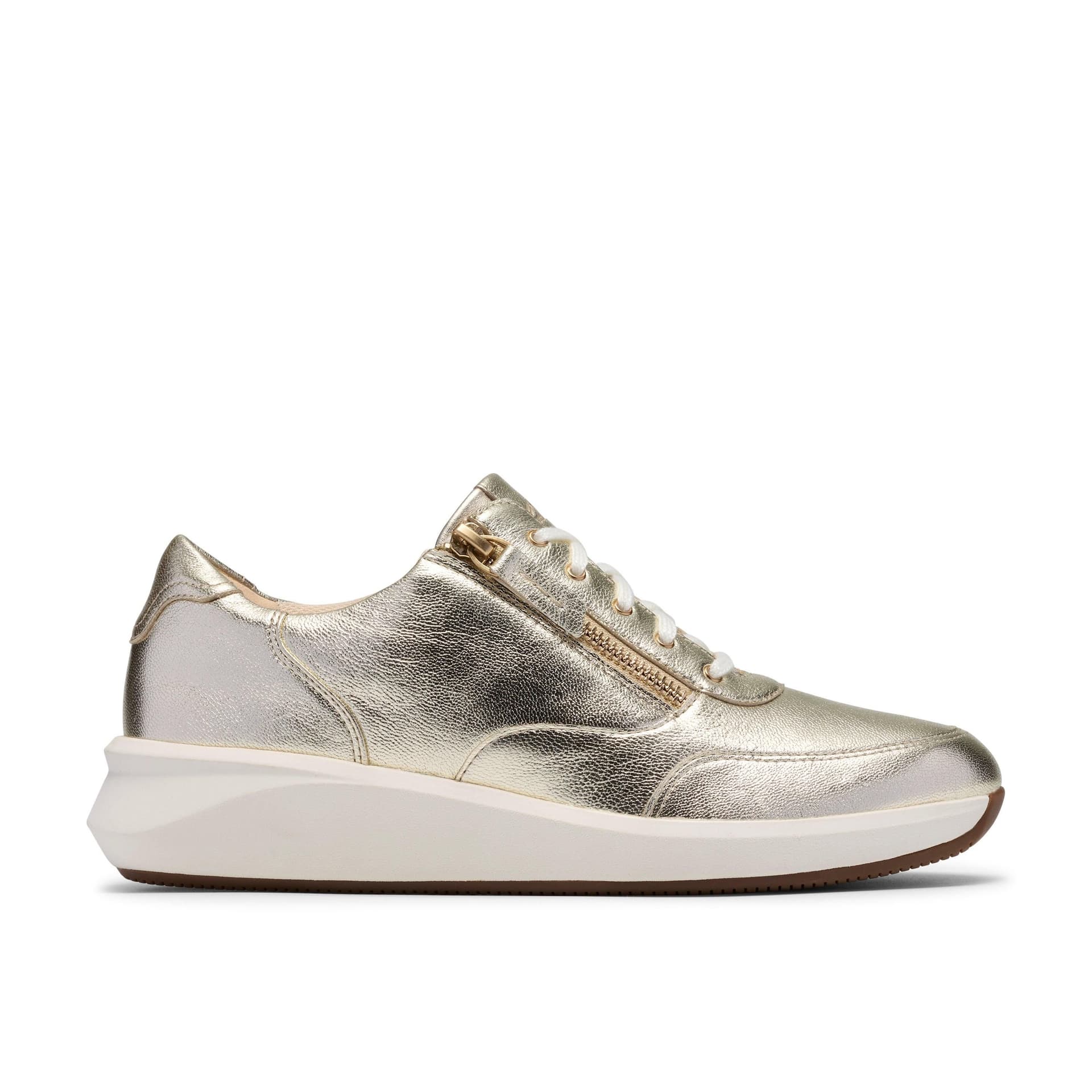 Clarks Clarks Women's Un Rio Zip Metallic Trainers, Lace Up in Metallics