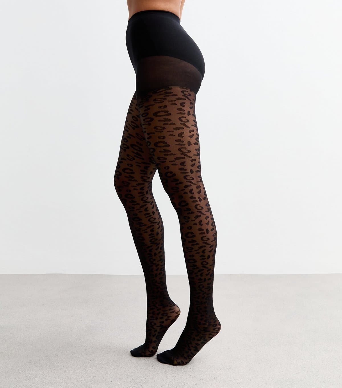 New Look New Look Black Leopard Print Fashion Tights