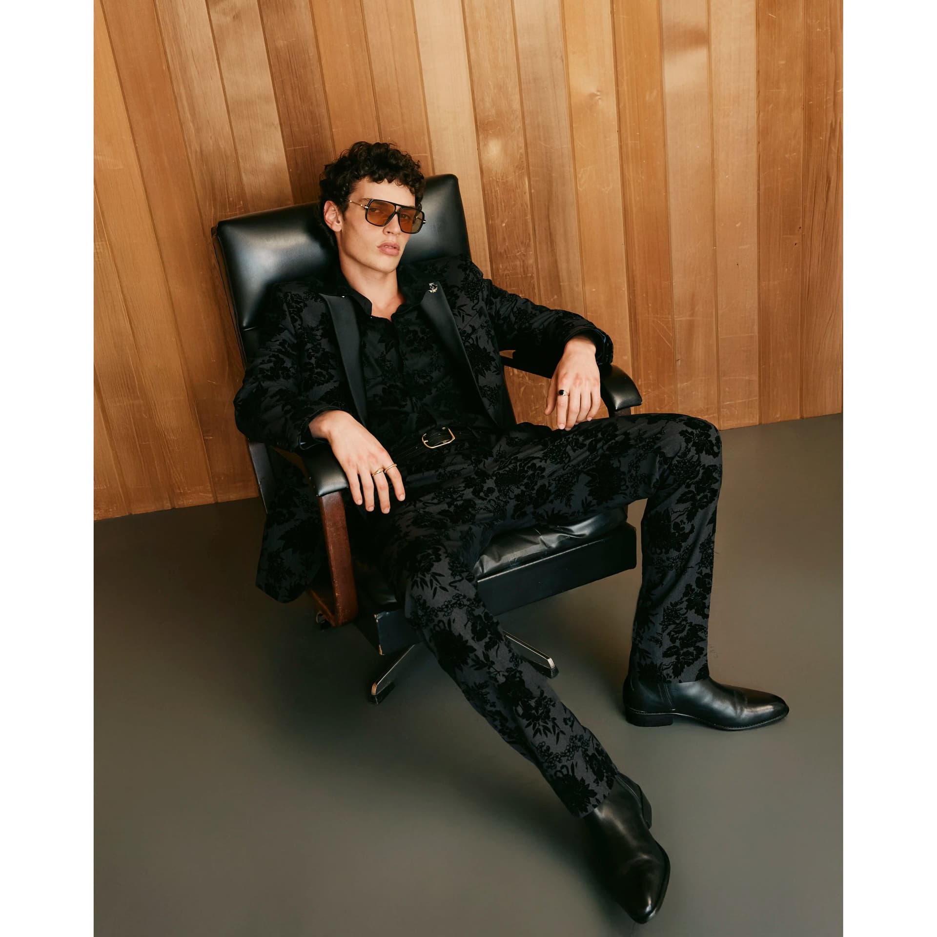River Island Mens River Island Black Twisted Tailor Floral Trousers