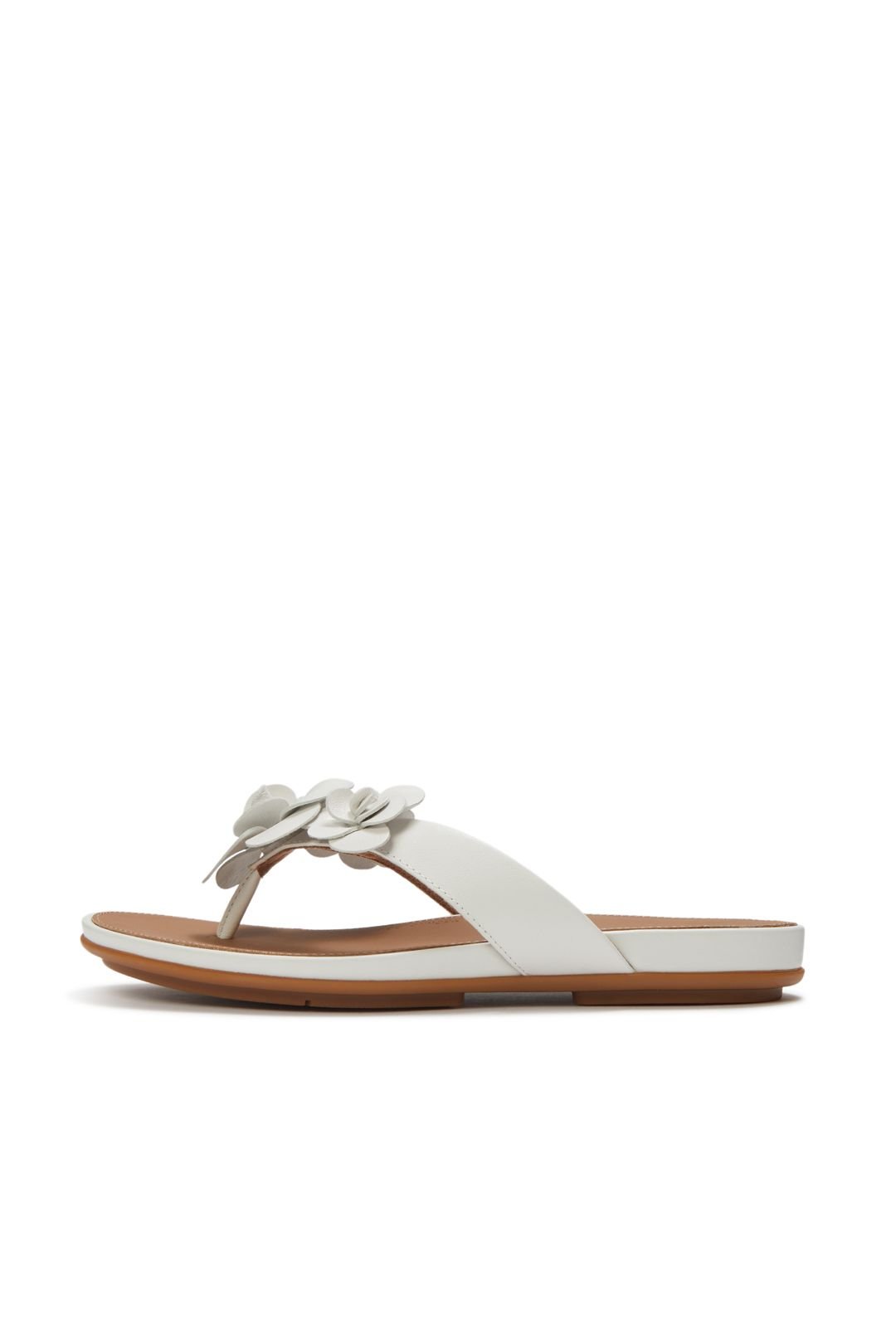 FitFlop FitFlop Women's Gracie Flower Leather Flip-Flops White - 3