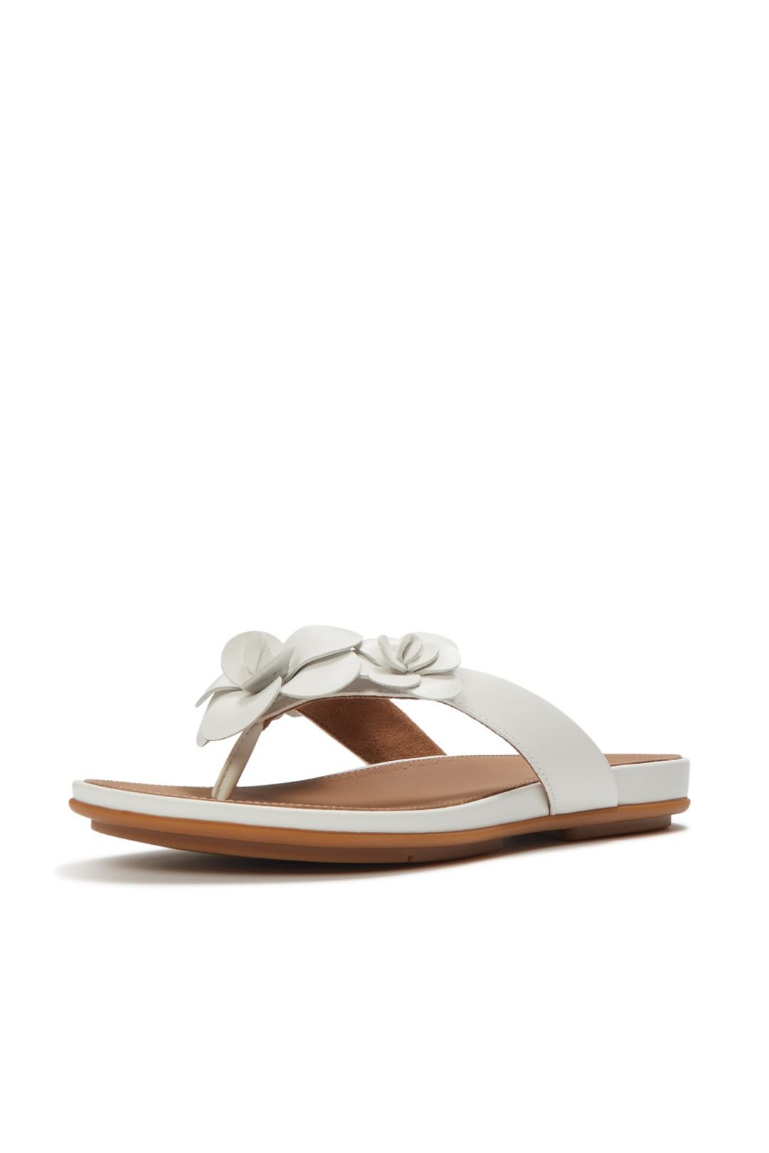 FitFlop FitFlop Women's Gracie Flower Leather Flip-Flops White - 4