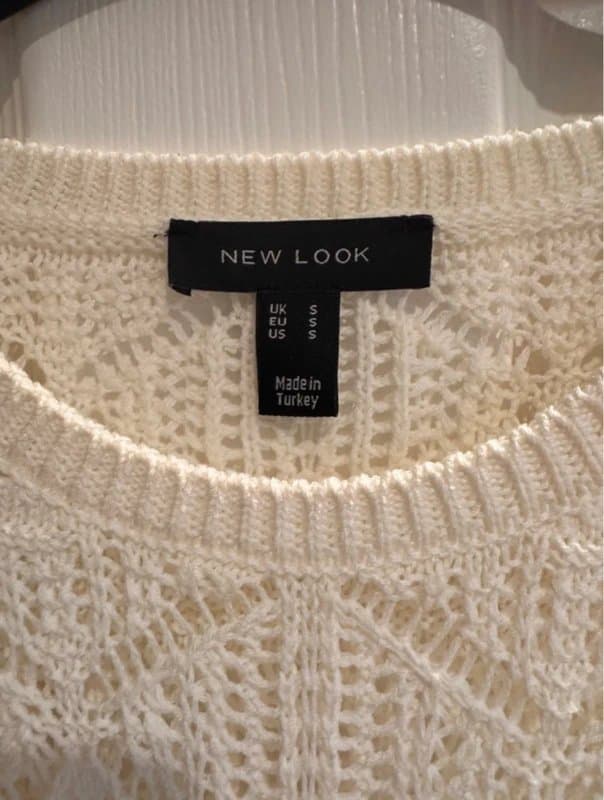 New Look New Look Crochet Cream Top - Size S