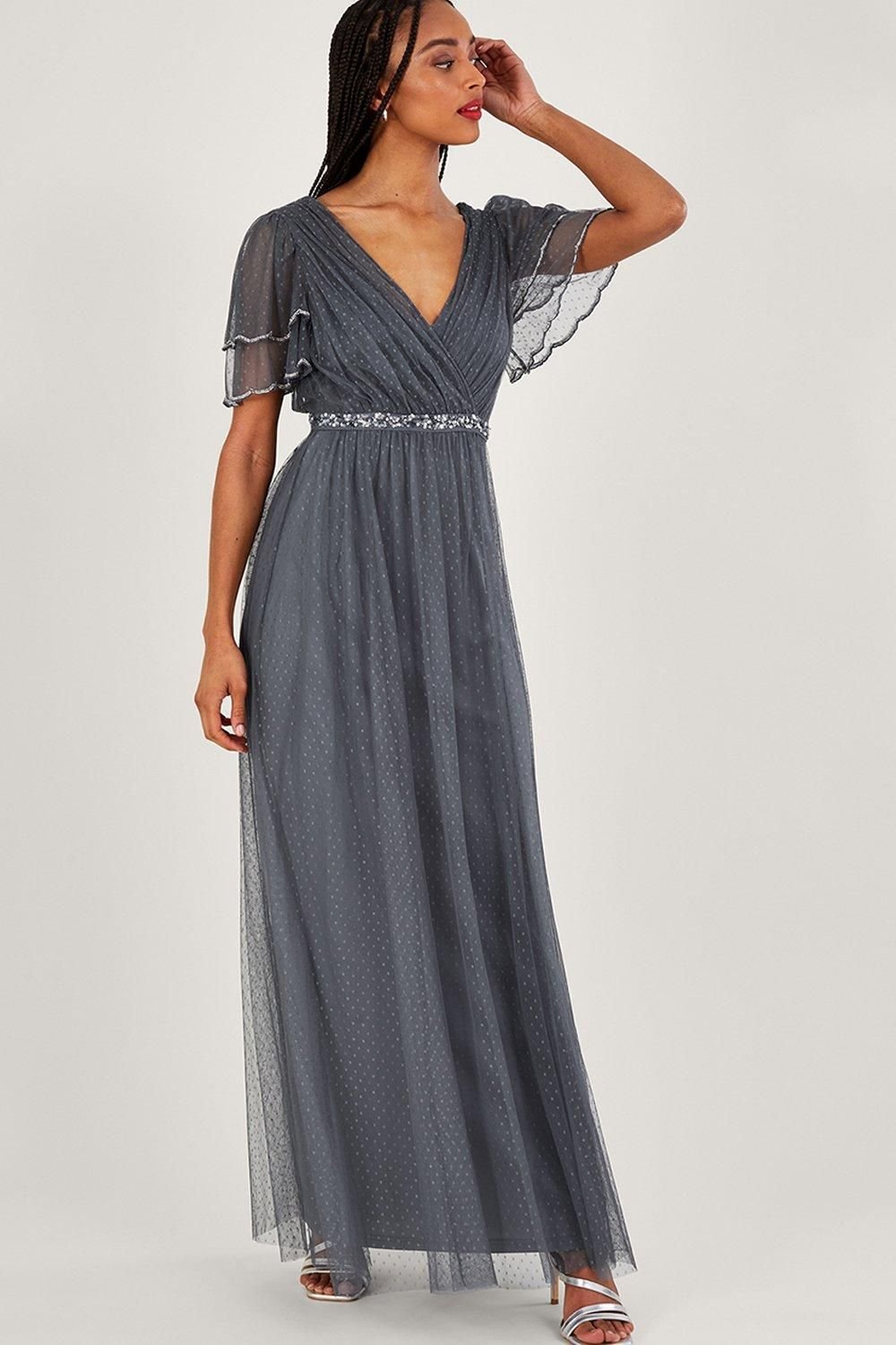 Monsoon Monsoon Women's 'Isla' Spot Mesh Maxi Dress in Blue - 2