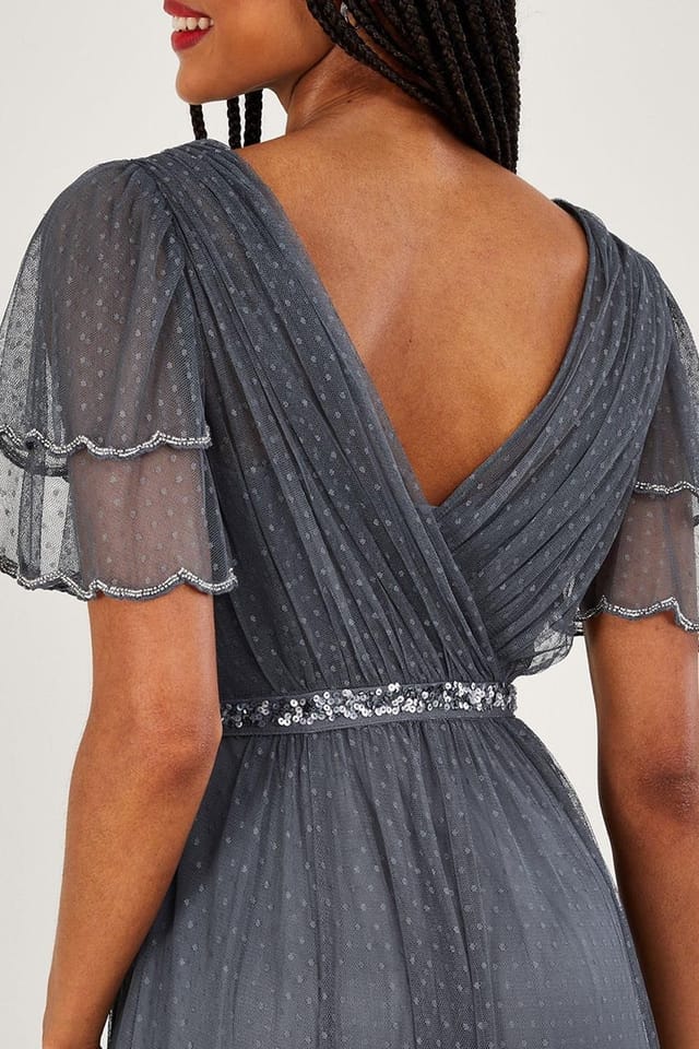 Monsoon Monsoon Women's 'Isla' Spot Mesh Maxi Dress in Blue - 3