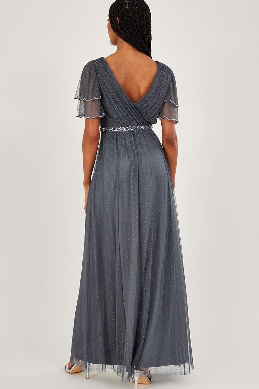 Monsoon Monsoon Women's 'Isla' Spot Mesh Maxi Dress in Blue - 4